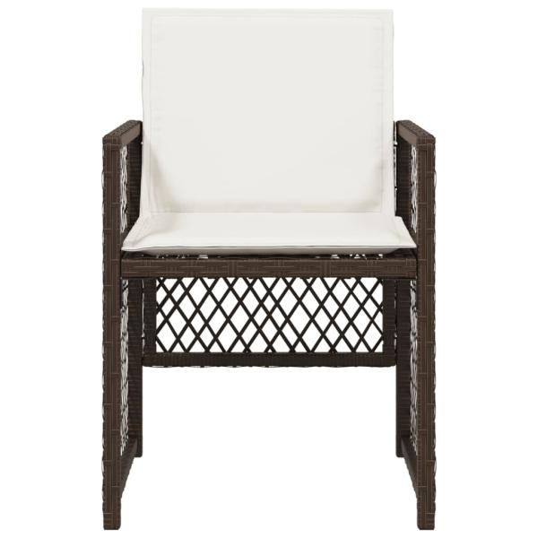 Gartenstühle mit Kissen 4 Stk. Braun Poly Rattan