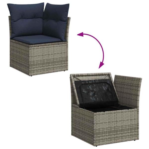 8-tlg. Garten-Sofagarnitur mit Kissen Braun Poly Rattan Akazie