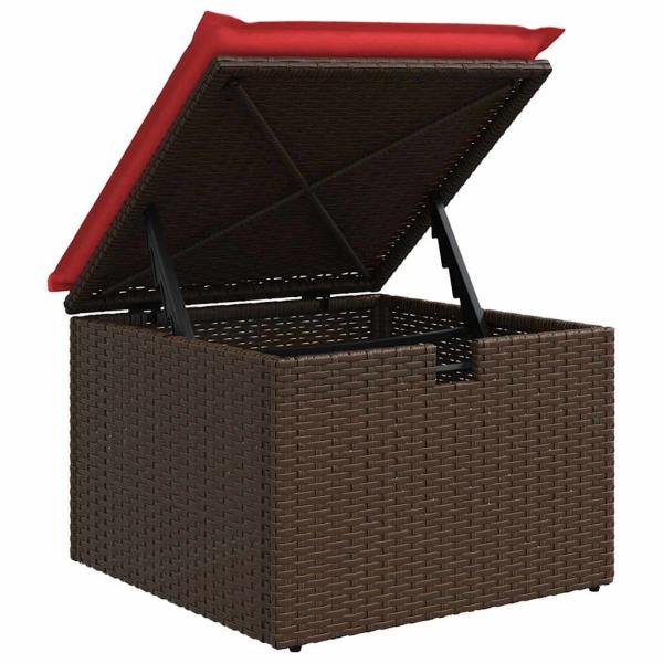 6-tlg. Garten-Sofagarnitur mit Kissen Braun Poly Rattan