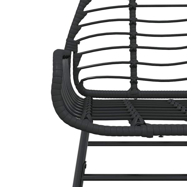 7-teiliges Garten-Esszimmerset aus schwarzem Polyrattanglas