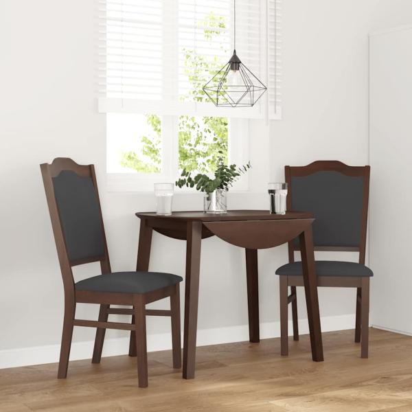ARDEBO.de - Esszimmerstühle mit Kissen 2 Stk. Braun Massivholz Gummibaum