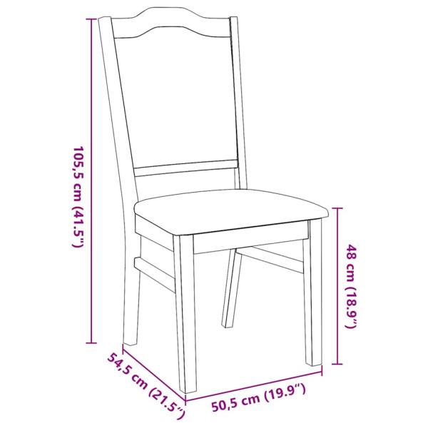 Esszimmerstühle mit Kissen 2 Stk. Braun Massivholz Gummibaum