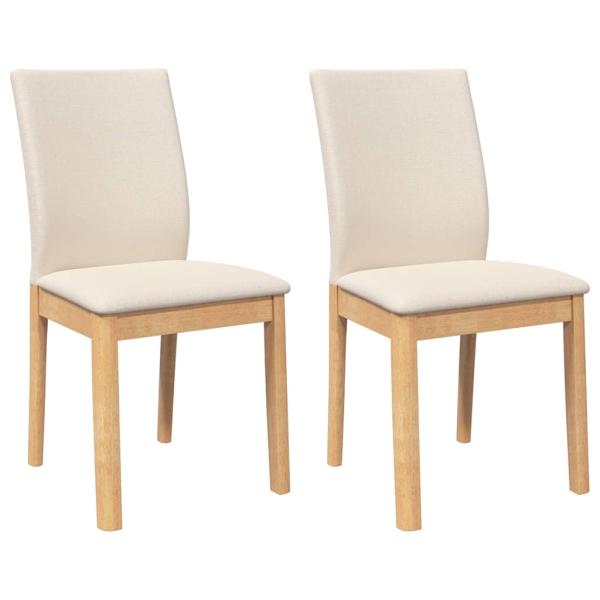 Esszimmerstühle mit Kissen 2 Stk. Massivholz Gummibaum