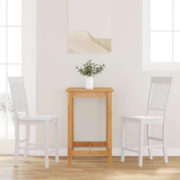 ARDEBO.de - Barhocker 2 Stk. Weiß Massivholz Gummibaum