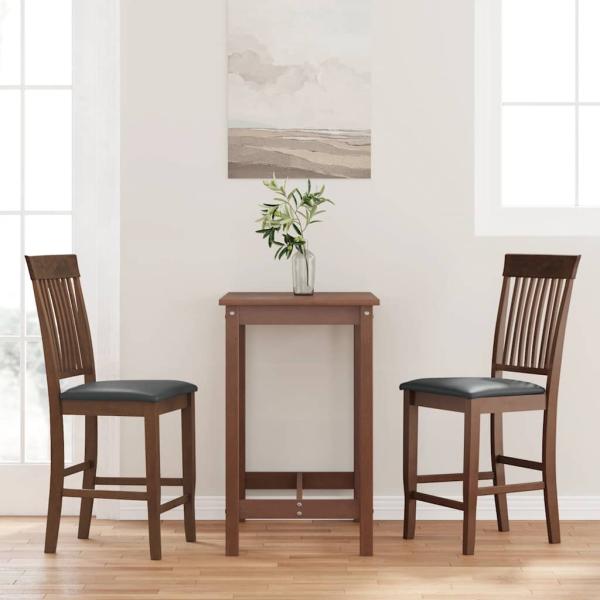 ARDEBO.de - Barhocker mit Kissen 2 Stk. Braun Massivholz Gummibaum