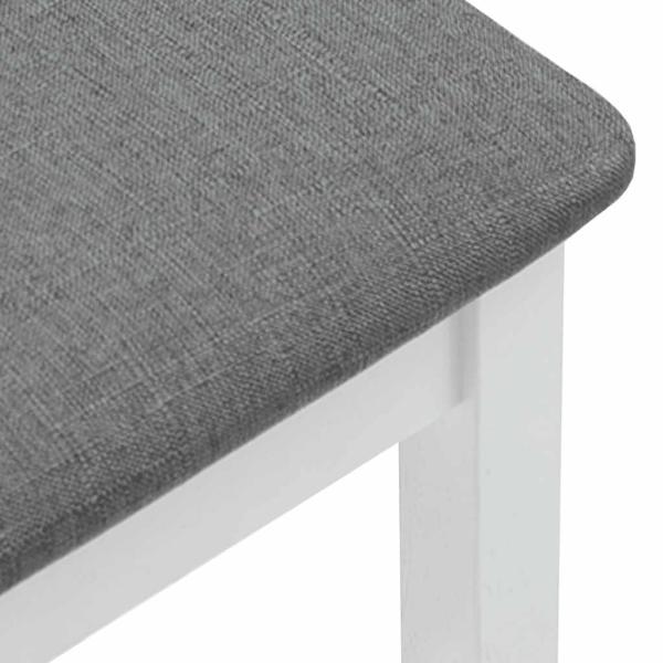 Barhocker mit Kissen 2 Stk. Weiß Massivholz Gummibaum