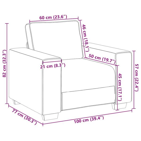 Sessel Hellgelb 60 cm Cordstoff