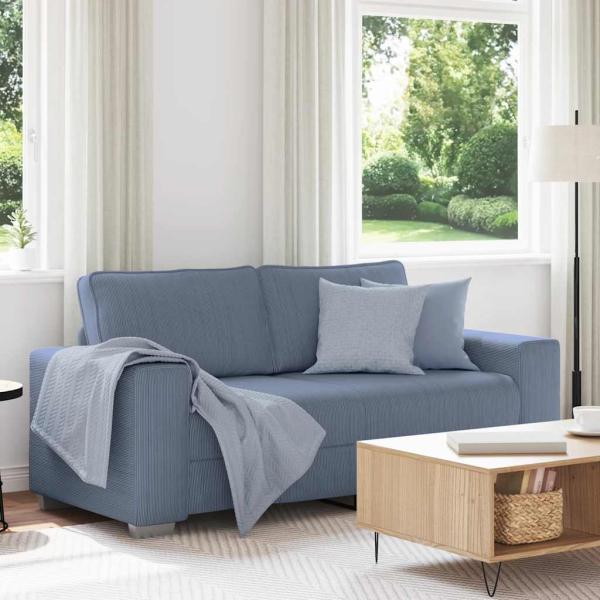 ARDEBO.de - Zweisitzer-Sofa Blau 140 cm Cordstoff