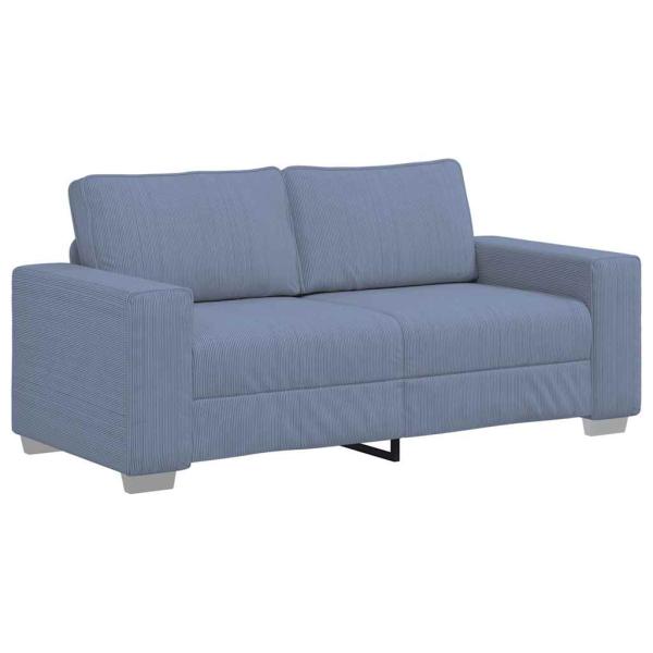 Zweisitzer-Sofa Blau 140 cm Cordstoff