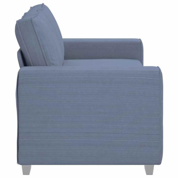 Zweisitzer-Sofa Blau 140 cm Cordstoff