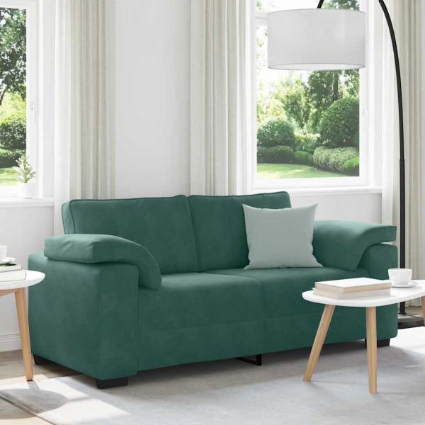 ARDEBO.de - Zweisitzer-Sofa Dunkelgrün 140 cm Samt