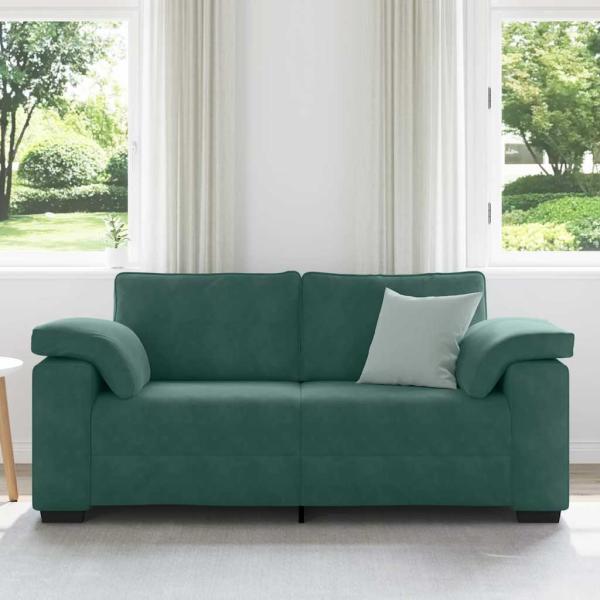 Zweisitzer-Sofa Dunkelgrün 140 cm Samt