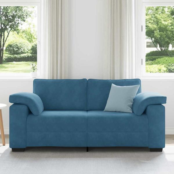 Zweisitzer-Sofa Blau 140 cm Samt