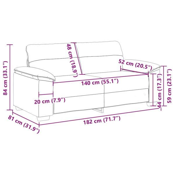 2-Sitzer-Sofa Weinrot 140 cm Stoff