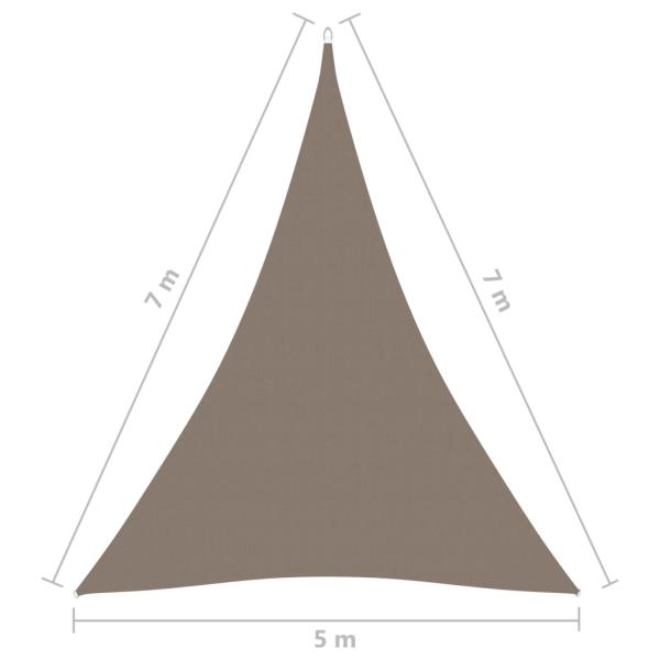Sonnensegel Oxford-Gewebe Dreieckig 5x7x7 m Taupe