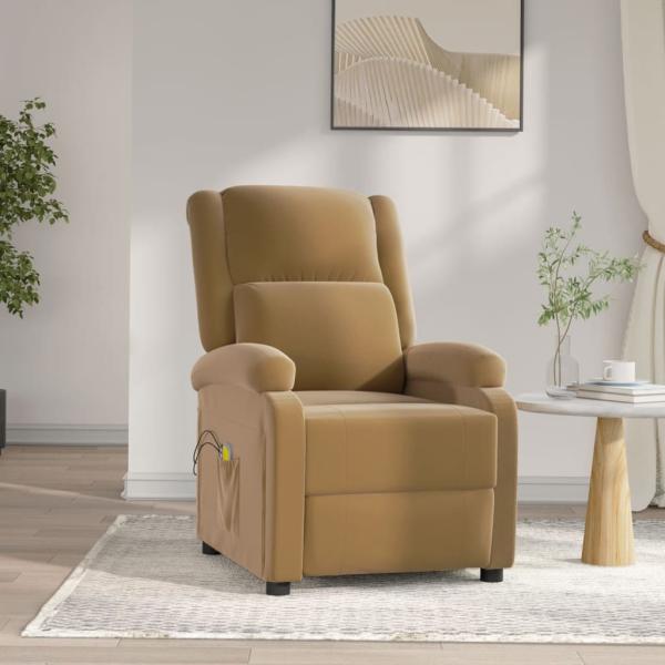 ARDEBO.de - Massagesessel Elektrisch Braun Samt