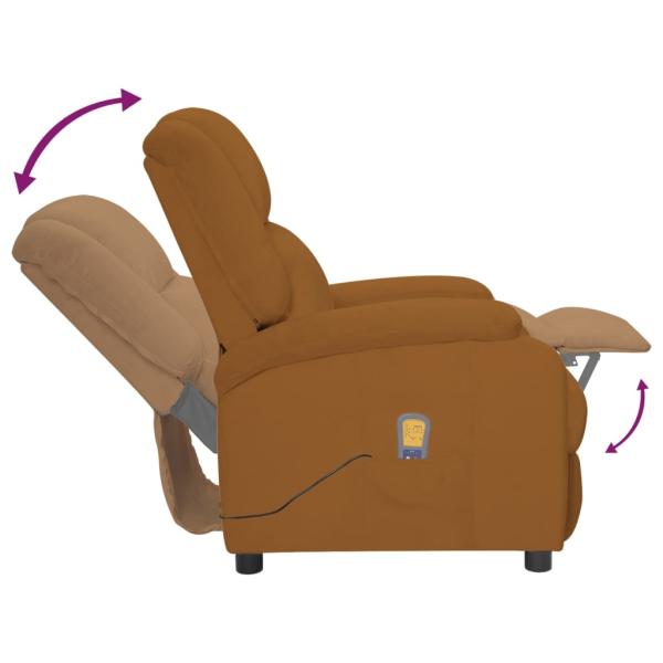 Massagesessel Elektrisch Braun Samt