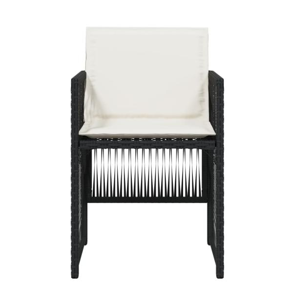 Gartenstühle mit Kissen 4 Stk. Schwarz Poly Rattan