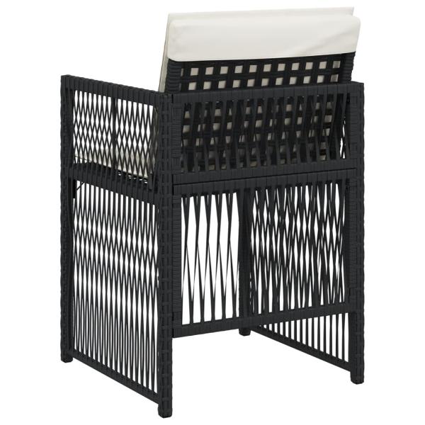 Gartenstühle mit Kissen 4 Stk. Schwarz Poly Rattan