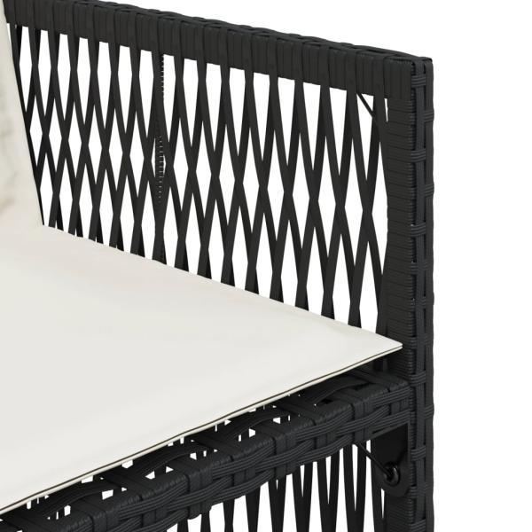 Gartenstühle mit Kissen 4 Stk. Schwarz Poly Rattan