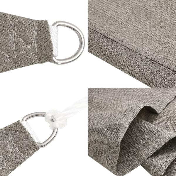 Sonnensegel 160 g/m² Dreieckig Hellgrau 3x3x4,2 m HDPE