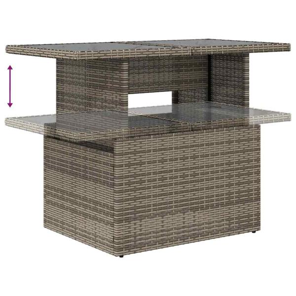 ARDEBO.de - 5-tlg. Garten-Sofagarnitur mit Kissen Grau Poly Rattan Akazie