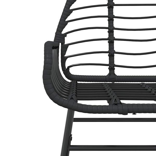 7-teiliges Garten-Esszimmerset aus schwarzem Polyrattanglas