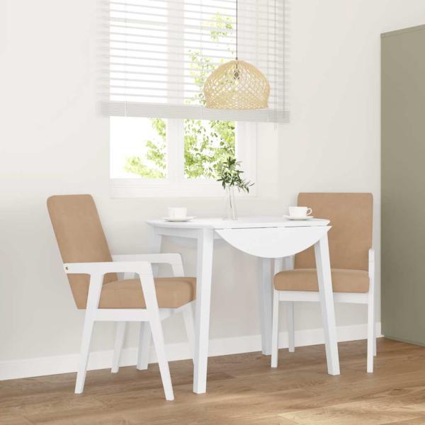ARDEBO.de - Esszimmerstühle mit Kissen 2 Stk. Weiß Massivholz Gummibaum