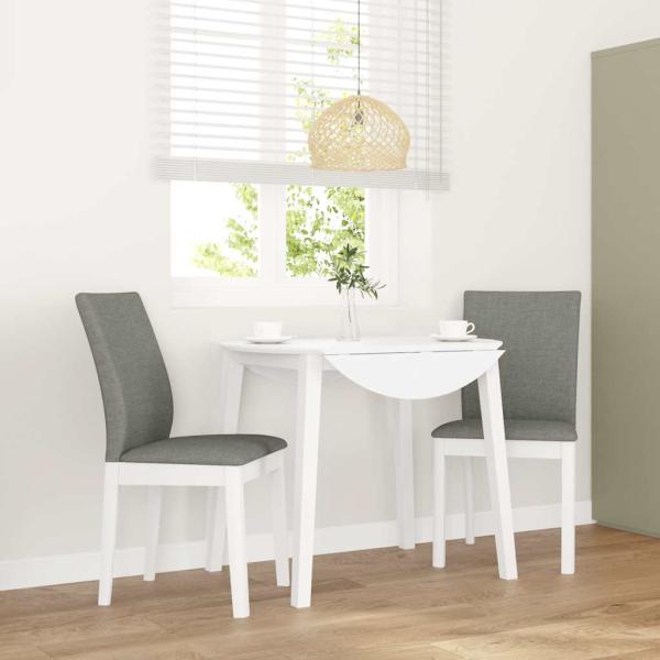 ARDEBO.de - Esszimmerstühle mit Kissen 2 Stk. Weiß Massivholz Gummibaum