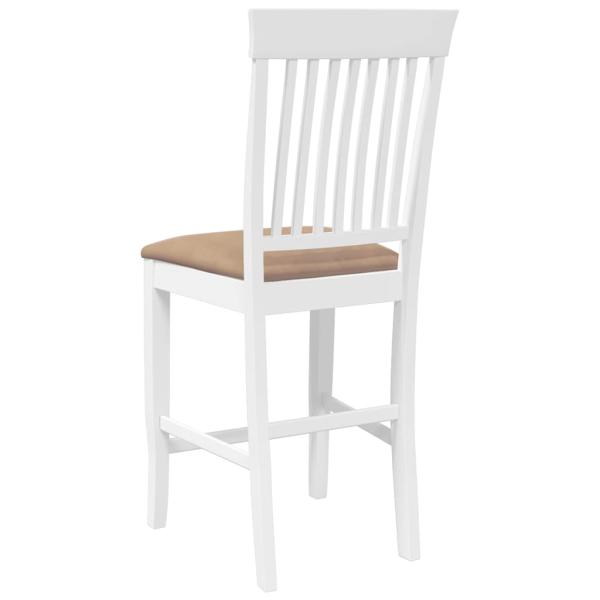 Barhocker mit Kissen 2 Stk. Weiß Massivholz Gummibaum