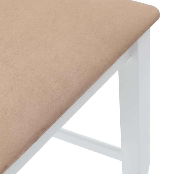 Barhocker mit Kissen 2 Stk. Weiß Massivholz Gummibaum