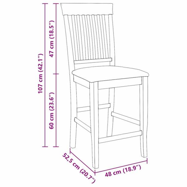 Barhocker mit Kissen 2 Stk. Weiß Massivholz Gummibaum