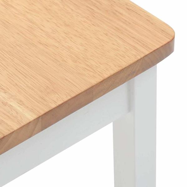 Barhocker 2 Stk. Weiß Massivholz Gummibaum