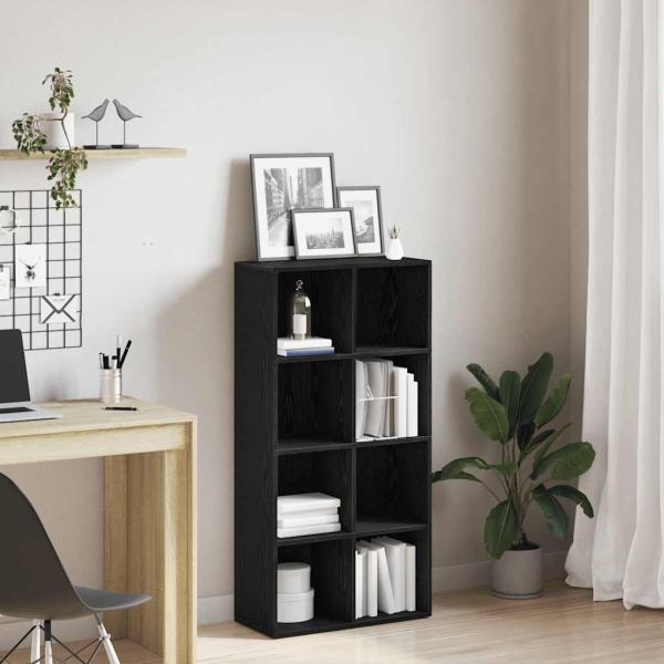 ARDEBO.de - Bücherregal Schwarz Eichen-Optik 66x30x130 cm Holzwerkstoff