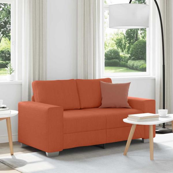 ARDEBO.de - Zweisitzer-Sofa Rot Orange 120 cm Cordstoff