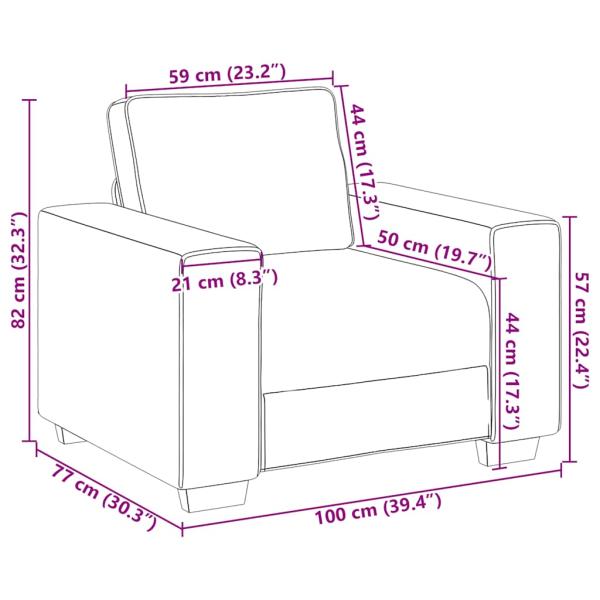 Sessel Blau 60 cm Samt