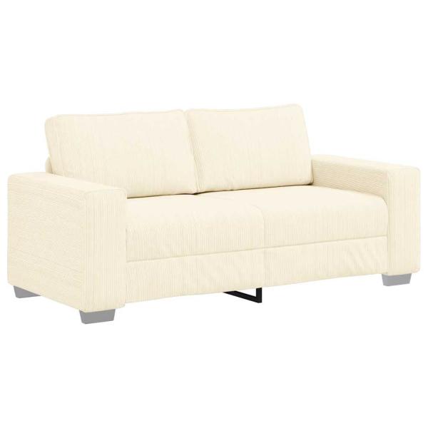 Zweisitzer-Sofa Creme 140 cm Cordstoff