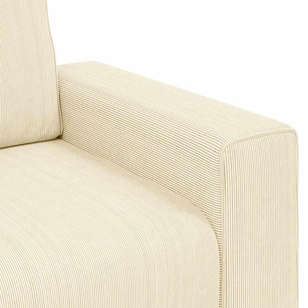 Zweisitzer-Sofa Creme 140 cm Cordstoff