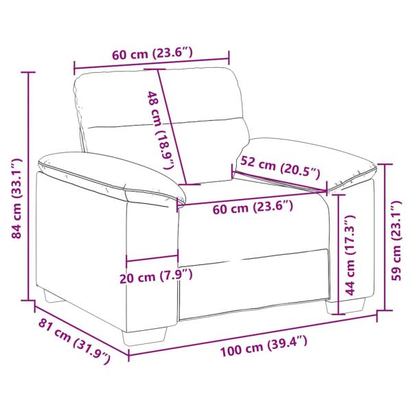 Sessel Creme 60 cm Stoff