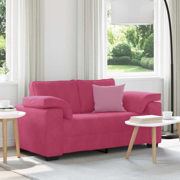 ARDEBO.de - Zweisitzer-Sofa Weinrot 120 cm Samt