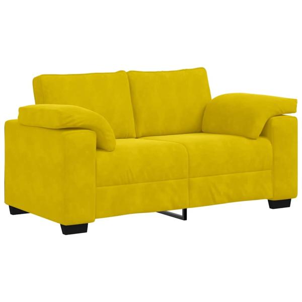 Zweisitzer-Sofa Gelb 120 cm Samt