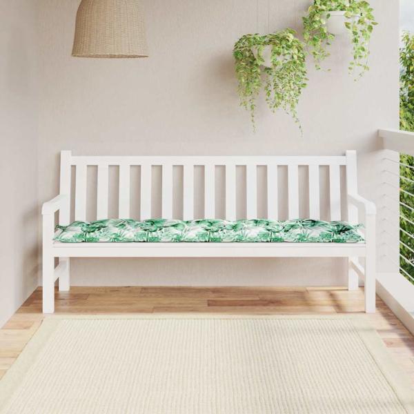 ARDEBO.de - Gartenbank-Auflage Blattmuster 180x50x7 cm Oxford-Gewebe