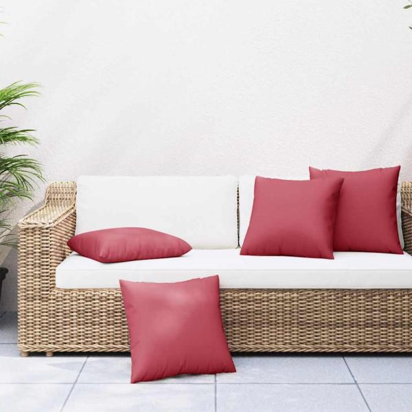 ARDEBO.de - Sofakissen 4 Stk. Weinrot 60x60 cm Stoff