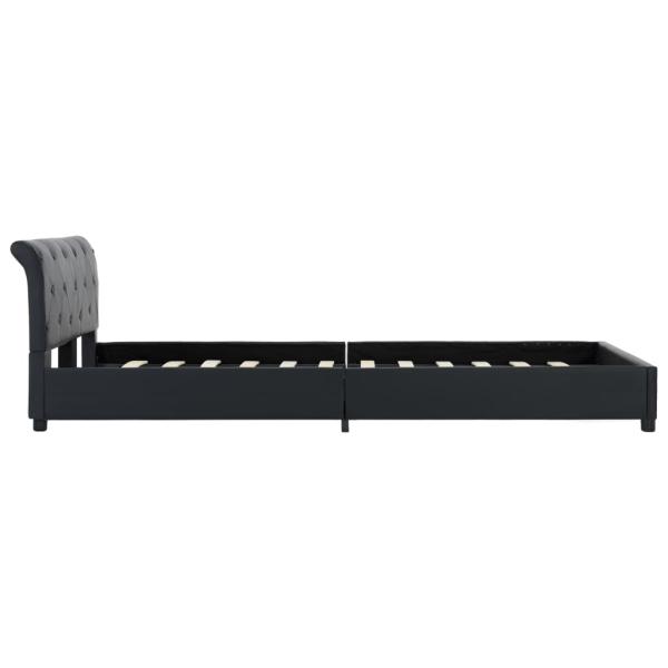 Bettgestell Schwarz Kunstleder 120 x 200 cm