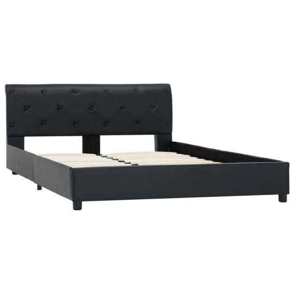 Bettgestell Schwarz Kunstleder 120 x 200 cm