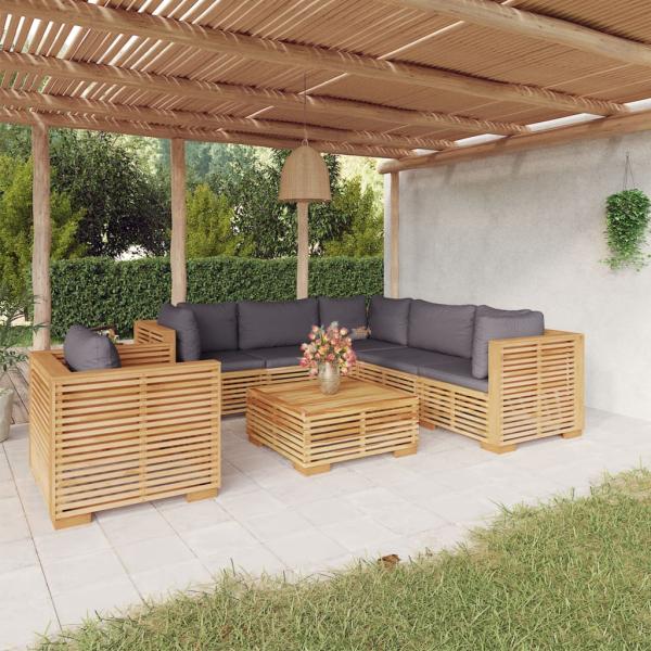 ARDEBO.de - 7-tlg. Garten-Lounge-Set mit Kissen Massivholz Teak