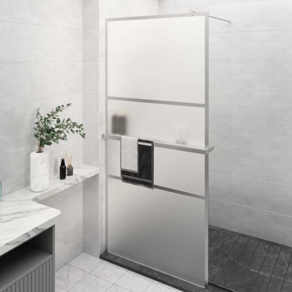 ARDEBO.de - Duschwand mit Ablage für Walk-In-Dusche Chrom 100x195 cm ESG
