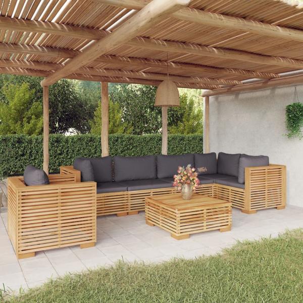 ARDEBO.de - 7-tlg. Garten-Lounge-Set mit Kissen Massivholz Teak