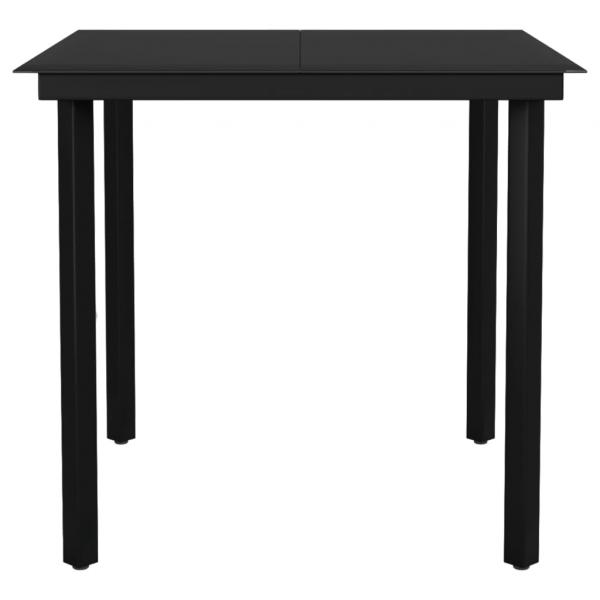 5-tlg. Garten-Essgruppe Schwarz PVC Rattan