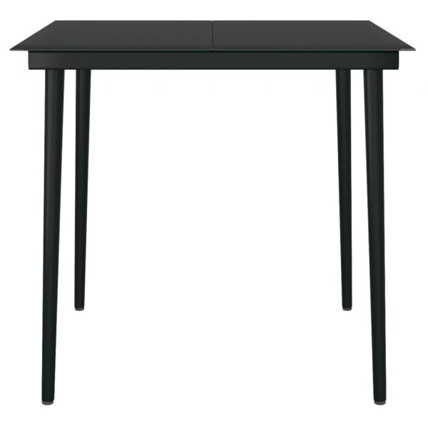 3-tlg. Garten-Essgruppe Schwarz PVC Rattan